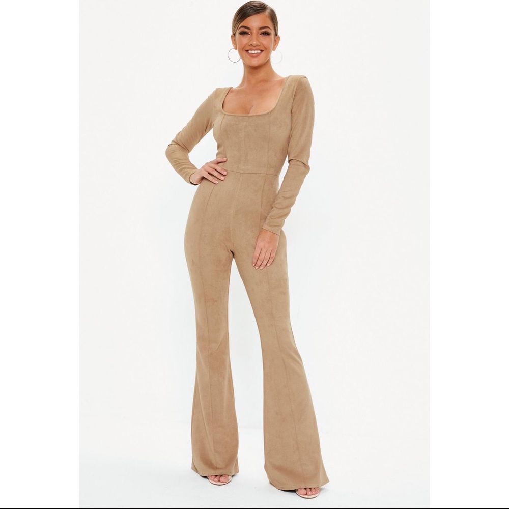 Faux Suede Jumpsuit